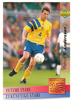 Patrik Andersson Sweden Upper Deck World Cup 1994 Preview Eng/Ger Future Stars #141